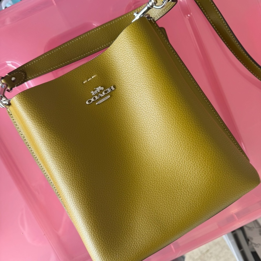 Coach Olive Green Leather Shoulder/Crossbody Bag